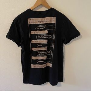 Chipotle Real Ingredients Text Message Graphic Tee Black Organic Cotton-Medium